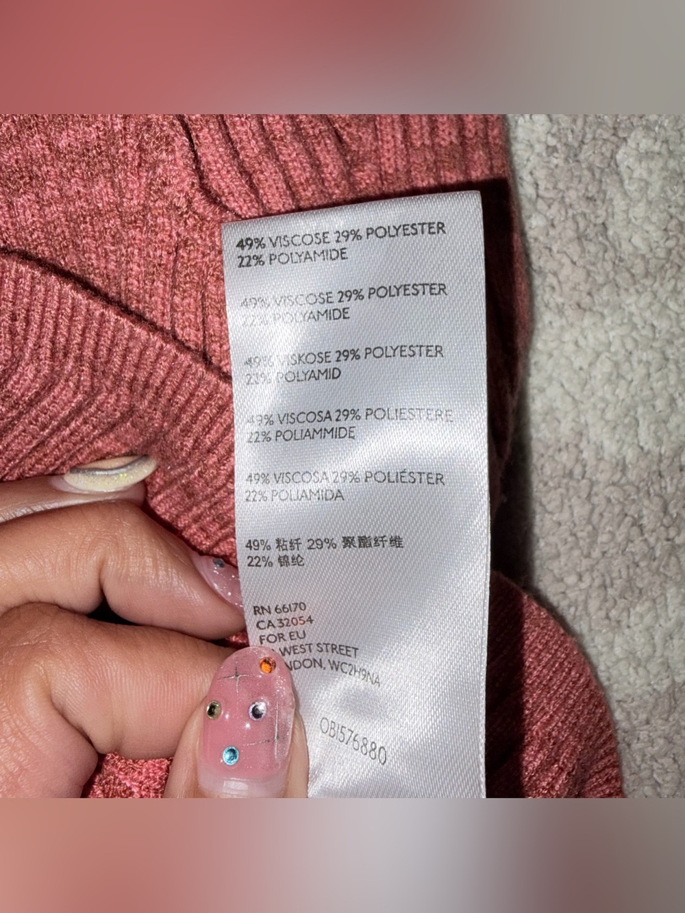 Free People Demi Sweater / Coral Spice Combo M clean girl preppy balletcore - Picture 5 of 6